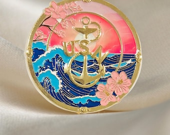 Navy Chief Challenge Coin: Hello CHIEF, vergoldet, Glitter Akzente