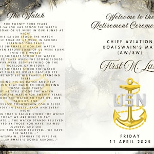 Custom Military Retirement Program: Personalized Ceremony Keepsake