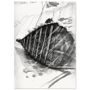 Carnatic Wreck ( bow), Egypt. Scuba Diving Map & Sketchbook – Master’s Edition Archival Print