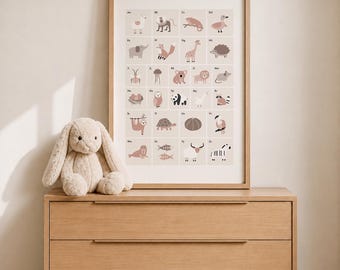 Animal Alphabet Print | Scandinavian Nursery Wall Art (Digital Download)