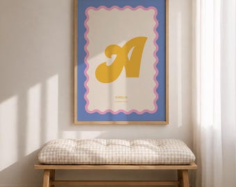 Personalised Initial Name Print | Joyful Nursery Wall Art (Digital Download)