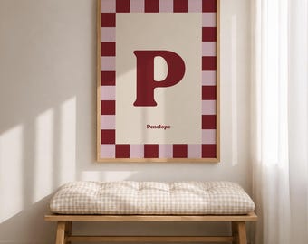 Personalised Initial Name Print | Nursery Wall Art | Custom Monogram Poster (Digital Download)