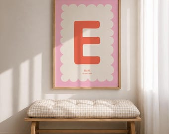 Personalised Initial Name Print | Baby Nursery Wall Art (Digital Download)