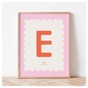Impresión inicial personalizada, póster con nombre personalizado, letrero con nombre de bebé, impresión inicial personalizada, impresión con nombre inicial, arte de impresión personalizado, monograma