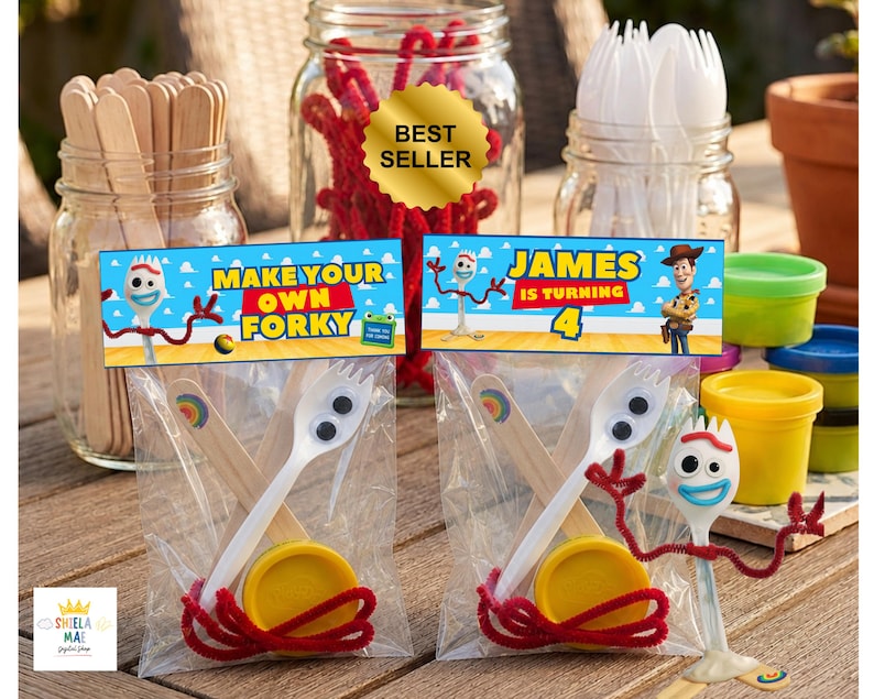 Toy Story make your own forky Label Template, Editable Toy Story Forky Craft Tag, Toy Story Forky Bag Labels, Toy Story Forky Bag Labels image 2