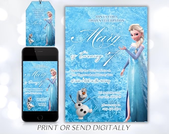 Frozen Birthday Invitation Frozen Invitation Princess Elsa Anna Party Invitation Girl Frozen Birthday Invite Theme EDITABLE Digital Instant