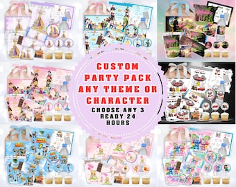 Custom Party Pack, Choose 3 Party Pack, Party Favor Package, Custom Party Favors, Custom Chip Bags, Party Favor Bundle, Kids Party Favors