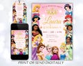 Princess Birthday Invitation Princess Invitation Princess Party Invitation Girl Princess Invitations Gold Pink EDITABLE Instant Digital product logo