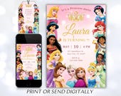 Princess Birthday Invitation Princess Invitation Princess Party Invitation Girl Princess Invitations Gold Pink EDITABLE Instant Digital