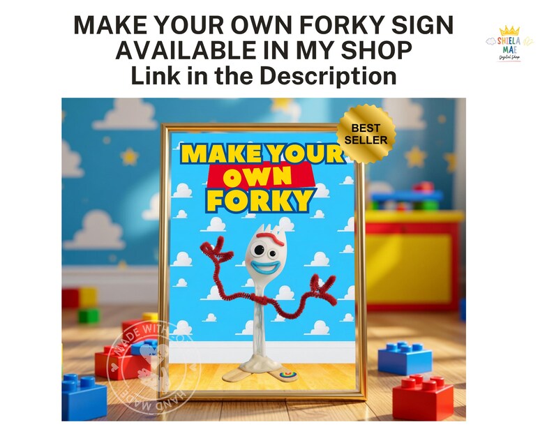 Toy Story make your own forky Label Template, Editable Toy Story Forky Craft Tag, Toy Story Forky Bag Labels, Toy Story Forky Bag Labels image 7