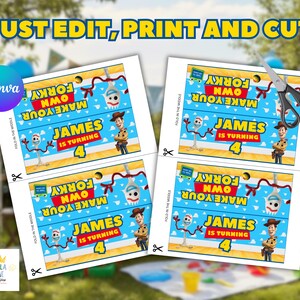 Toy Story make your own forky Label Template, Editable Toy Story Forky Craft Tag, Toy Story Forky Bag Labels, Toy Story Forky Bag Labels image 5