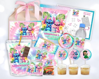 Stitch Birthday Party Pack, Stitch party favor, Stitch party package, Stitch Birthday Bundle, Stitch Theme, Movie party, Canva