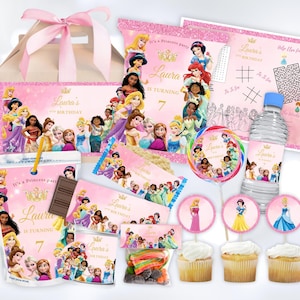 Princess Birthday Party Pack, Prinzessin Gastgeschenk, Prinzessin Party Paket, Princess Birthday Bundle, Princess Theme, Movie Party, Canva