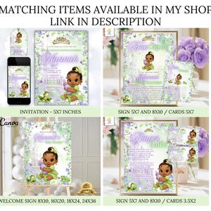 Bearbeitbares Prinzessin Baby Tiana Baby Shower Willkommensschild, Tiana Baby Shower, Baby Tiana Babyparty Willkommensschild, Baby Tiana willkommen Bild 9
