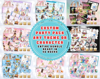 Custom Party Pack Entire Bundle, Party Favor Package, Custom Party Favors, Custom Chip Bags, Party Favor Bundle, Kids Party Favors