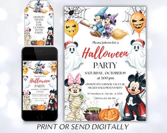 Halloween Mickey Mouse Invitation, Mickey Halloween Editable Birthday Invitation, Printable Invitation, Mickey Halloween birthday Invite