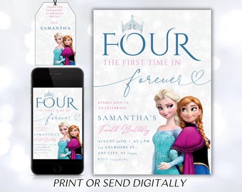Invitación de cumpleaños de Frozen Invitación de Frozen Princesa Elsa Anna Invitación de fiesta Niña Invitación de cumpleaños de Frozen Tema EDITABLE Digital Instantáneo
