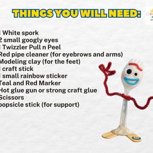 Toy Story make your own forky Label Template, Editable Toy Story Forky Craft Tag, Toy Story Forky Bag Labels, Toy Story Forky Bag Labels image 4