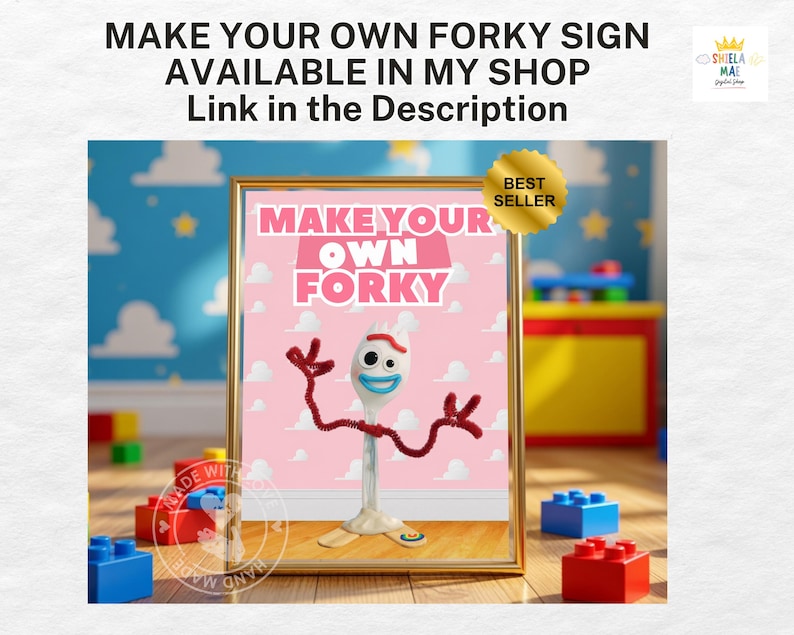 Szablon etykiety „Toy Story” do stworzenia własnej etykiety Forky, edytowalna etykieta do rękodzieła „Toy Story Forky”, etykiety na torbę „Toy Story Forky”, etykiety na torbę „Toy Story Forky” zdjęcie 7