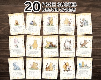 Set di stampe con citazioni di Winnie the Pooh, biglietti con citazioni classiche di Winnie the Pooh, regalo per baby shower di Winnie the Pooh, decorazioni per baby shower di Winnie the Pooh P7