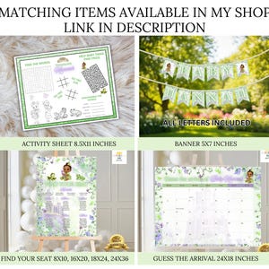 Bearbeitbares Prinzessin Baby Tiana Baby Shower Willkommensschild, Tiana Baby Shower, Baby Tiana Babyparty Willkommensschild, Baby Tiana willkommen Bild 11