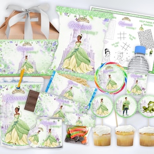 Princess and the Frog Party Pack, Princess Tiana Birthday Party package, Tiana Birthday Bundle, Princess theme, Princess tiana invite