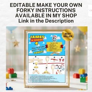 Toy Story make your own forky Label Template, Editable Toy Story Forky Craft Tag, Toy Story Forky Bag Labels, Toy Story Forky Bag Labels image 8