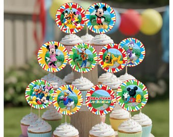 Musse Pigg klubbhus cupcake topper, Mus klubbhus, Mus klubbhus födelsedag cupcake topper Mus klubbhus toppers, MC1
