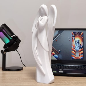 3D Printed Praying Angel, Minimalist Angel Statue, Delicate Angel Figurine, PETG Decor, Gift, MagicFab3D
