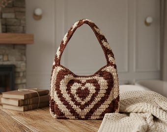 crochet bag pattern Heart, tutorial DIY crochet, crochet for woman, heart bag crochet for beginner, crochet purse pattern, crochet heart bag
