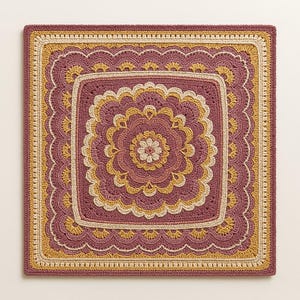 Modello per coperta all&#39;uncinetto Blooming Joy: motivo floreale vintage (PDF)