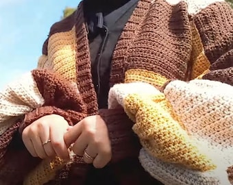 Patchwork Crochet Cardigan Pattern: Oversized Cozy Design (PDF)