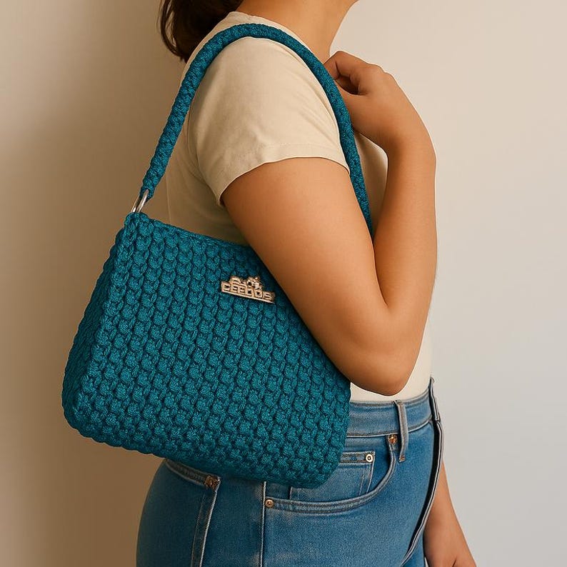 Patrón Bolso Crochet, tutorial bolso crochet, patrones crochet bolso mujer, tutorial fácil bolso crochet, DIY bolso crochet PDF, bolso crochet. imagen 1