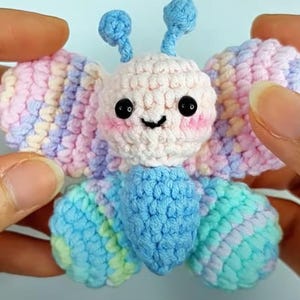 Baby Butterfly Crochet Pattern, Easter Crochet Pattern, Amigurumi Butterfly Cute Chunky Spring Small Beginner Crochet Projects, crochet