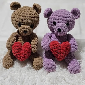 The Love Bear - Crochet PDF PATTERN (English), Cut bear crochet pattern, The Love Bear, Valentine&#39;s Day Bear Plushie-Cute DIY Gift for Love