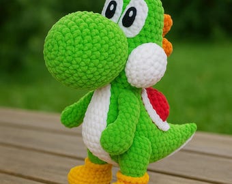 Yoshi-Inspired Dinosaur Amigurumi Crochet Pattern, PDF Download, Easy Fun DIY Plush, Perfect for Beginners,Advanced Crocheters,Amigurumi Toy