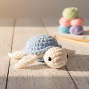 Turtle Crochet Pattern PDF, Cute Sea Turtle Amigurumi Tutorial, Easy DIY Plush Toy Design, Handmade Ocean Animal Pattern, Baby Shower Gift