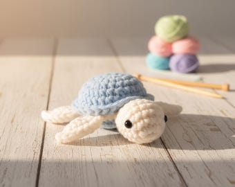 Turtle Crochet Pattern PDF, Cute Sea Turtle Amigurumi Tutorial, Easy DIY Plush Toy Design, Handmade Ocean Animal Pattern, Baby Shower Gift
