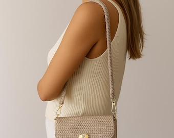 Tutorial de bolso de crochet, bolso de crochet, Mini bolso bandolera, bolso DIY fácil, Patrón de bolso para principiantes, Patrones de rochet bolso mujer, Mini bolso bandolera