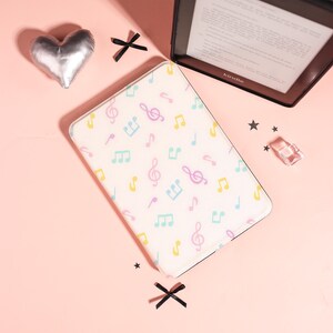 Melodic Music Kindle 2022/2026 Case With Hand Strap, Kobo Clara Libra Case, Pastel Musical Paperwhite 6''/7'' Case, Colorful Notes Cover