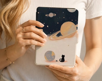 Cats and Space Planets Kindle Paperwhite 2024 2025 Cover, Colorsoft Case, New Auto Wake/Sleep Case, Kindle 11th Case Paperwhite 6'' 7'' Case