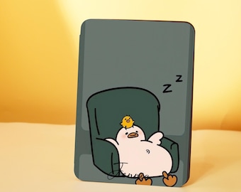 Cartoon Sleepy Duck Kindle Personalized Case For Paperwhite 1/2/3/4, Colorsoft Case with Hand Strap, Kindle 2024 cover, Paperwhite 11/12th