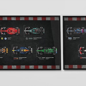 Speed Champions collection F1 inspired Digital Art (2 poster variations Landscape) Wall Poster, Speed Champions 77242 - 77251 compatible