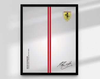 Ferrari F2004 and Michael Schumacher inspired Digital Art for Wall Poster, Icons 11375 compatible