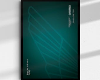 Aston Martin Aramco AMR25 F1 inspired Digital Art for Wall Poster, Technic 42240 compatible
