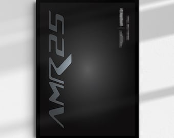 Aston Martin Aramco AMR25 F1 inspired Digital Art for Wall Poster, Technic 42240 compatible