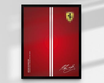 Ferrari F2004 and Michael Schumacher inspired Digital Art for Wall Poster, Icons 11375 compatible