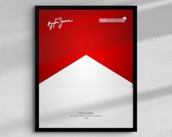 Arte digital inspirado en el McLaren MP4/4 y Ayrton Senna para póster de pared, compatible con Icons 10330