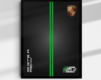 Porsche 911 GT3 R REXY AO Racing Car inspired Digital Art for Wall Poster, Technic 42224 compatible