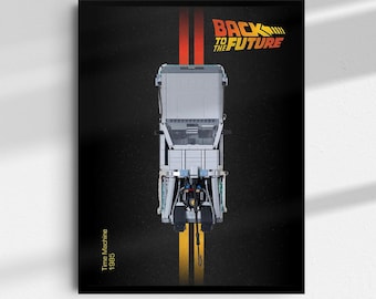 Back to the Future Time Machine inspired Digital Art for Wall Poster, Icons 10300 compatible